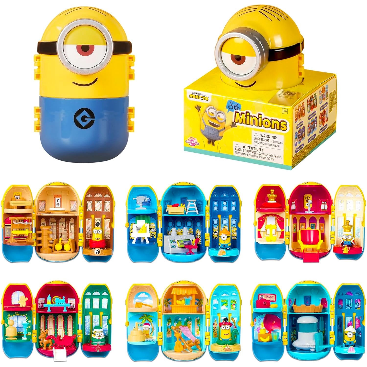 Minions Blind Box 3 Pack - Bundle with 3 Despicable Me Mystery Mini Figures Plus Stickers, More | Minions Mystery Figures with Accessories Blind Box Decor