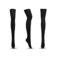 thumbnail image 3 of Deago Women Thigh High Socks Over the Knee Socks Cotton Knit Warm Long Boot Stockings Leg Warmers (Black), 3 of 8