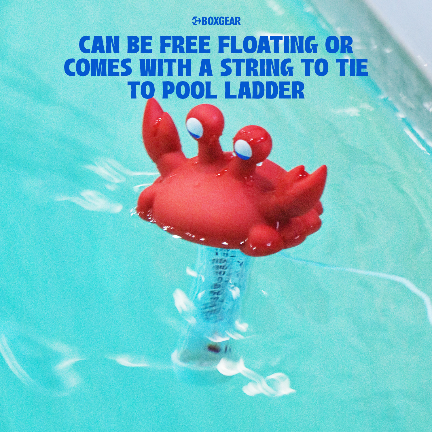 Boxgear Crab Floating Pool Thermometer - Aquarium Thermometer Water Temperature from -10 to 50°C - Shatter Proof Pool Thermometer Floater with Tether for Outdoor & Indoor Swimming Pools, Ponds,Spa