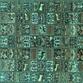 thumbnail image 1 of Ahgly Company Machine Washable Indoor Square Persian Turquoise Blue Traditional Area Rugs, 3' Square, 1 of 4
