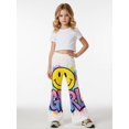 thumbnail image 2 of 11-12Y Girls Colored Flared Pants Digital Print Trousers Slim-Fit Wide Leg Flare for Spring Summer Autumn, 2 of 6