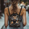 thumbnail image 4 of Eheartsgir Angry Tiger Camo Pattern Mini Backpack with Adjustable Strap Water-Resistant Small Backpack for Gym, Polyester Mini Polyester Backpacks for Travel, 4 of 8
