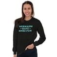 thumbnail image 3 of Mermaids Have More Fun Beach Vibes Women Plus Size Long Sleeve Graphic Tee Brisco Brands 2X, 3 of 5