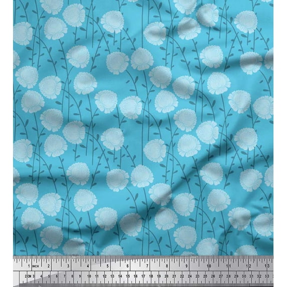 Soimoi Rayon Fabric Leaves & Floral Artistic Fabric Prints By Yard 42 Inch Wide