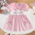 thumbnail image 2 of HCNTES Toddler Girl Easter Outfit Eggs Smocked Dress Puff Sleeve Doll Dreeses Cute Summer Clothes, 2 of 8