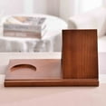 thumbnail image 2 of Wooden Book Stand Triangle Book Holder Reading With Phone Holder Book Rest With Cup Holder For Coffee Bibliophile Book Lovers Natural, 2 of 5