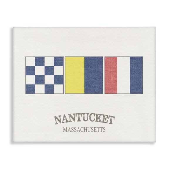 Stupell Industries Cottage Nantucket Nautical Flags Canvas Art, 20 x 16, by Lil' Rue