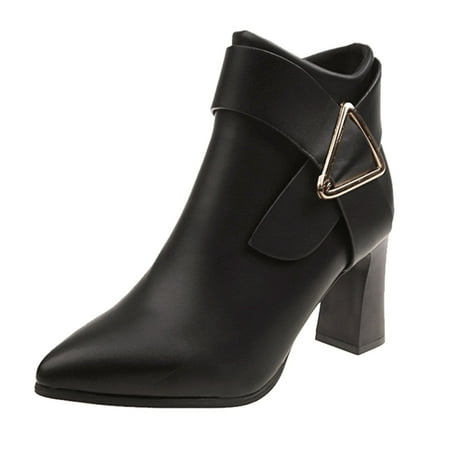 

NOKIO Modern Women S Spring Booties Fashionable Women S Retro Ankle Boots Wommen Boots Fashion Comfortable Pointed Toe Thick Heel Side Zipper Solid Color Autumn Women S Statement Short Boots