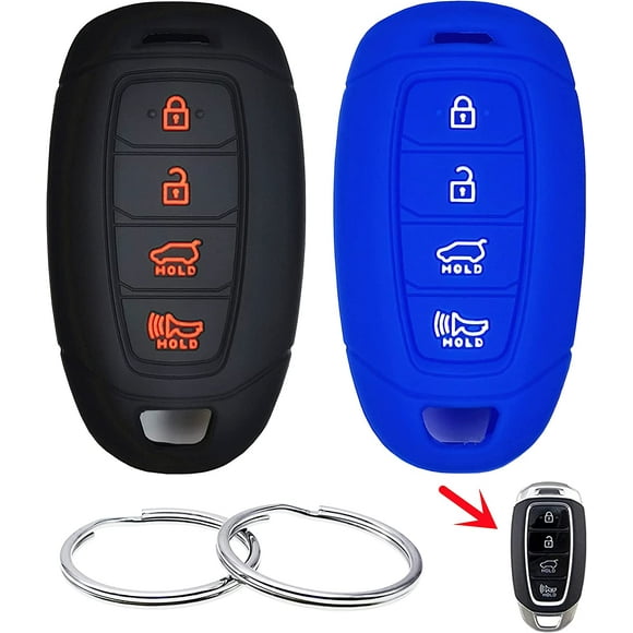 Silicone Rubber Key Fob Cover Compatible with 2017-2021 Hyundai Accent Azera Elantra GT Kona Electric Veloster Veloster N 95440G80004X