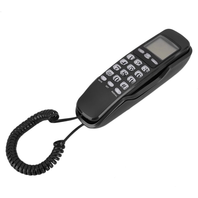 LCD Screen Dual System Telephone, Telephone, Home Telephone, For Office Home Black