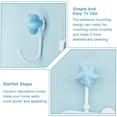 thumbnail image 4 of 1 gancho de pared de cerámica con diseño de estrella de mar azul cielo claro, de porcelana, con gancho de hierro, adhesivo de plástico sin costuras, para llaves, sombreros, ropa, toallas de baño., 4 of 6