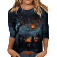 thumbnail image 2 of BILIKEYU 2025 Halloween Shirts for Women Crew Neck Top, Womens Tops, Halloween Clothes for Women, Halloween Shirts for Women, 2 of 5