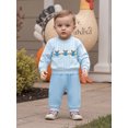 thumbnail image 6 of Miaouyo Toddler Baby Girls Boys Thanksgiving Outfit 3 6 12 18 24 Months 2T 3T Turkey Embroidered Plaid Long Sleeve Sweatshirt with Pants, 6 of 9