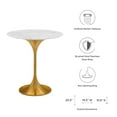 thumbnail image 5 of Sofa Side Table, Round, White Gold, Artificial Marble, Metal Steel, Modern Contemporary Mid-Century, Living Lounge Cafe Room Hotel Lobby Hospitality, 5 of 6