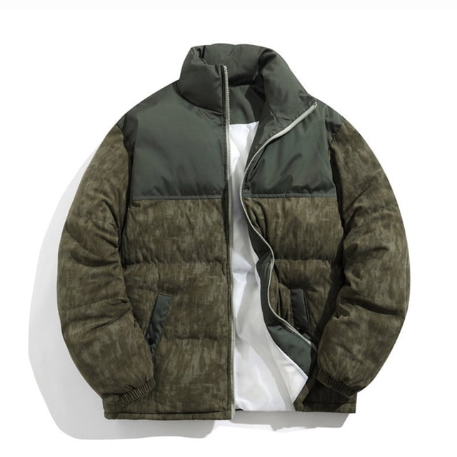 Ceisia Men's Color Block Stand Collar Zipper Cardigan Thickened Warm Gift Long Sleeve Jacket