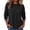 Black, variant on Women's Crewneck Long Sleeve Tunic Top with Drop Shoulders and Side Slits