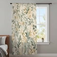 thumbnail image 4 of Sage Green Yellow Botanical Sheer Curtains 45 Inches Long, Spring Summer Vintage Light Filering Curtains, Breathable Simi Curtain Privacy Drapes for Kitchen Bathroom Small Window Treatment, 4 of 9