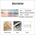thumbnail image 5 of 3 Pieces Pink Beach Canvas Wall Art Coastal Sunset Landscape Pictures Print Modern Seascape Artwork for Home Decoration Stretched and Framed Ready to Hang (12Wx16Lx3PCS), 5 of 6