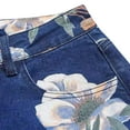thumbnail image 5 of Women's High Waist Floral Print Jeans, Loose Fit Straight Leg Denim Pants, Stretchy Summer Casual Jeans for Daily Wear, Vacation, Music Festival and Boho Outfits-Blue, 5 of 9