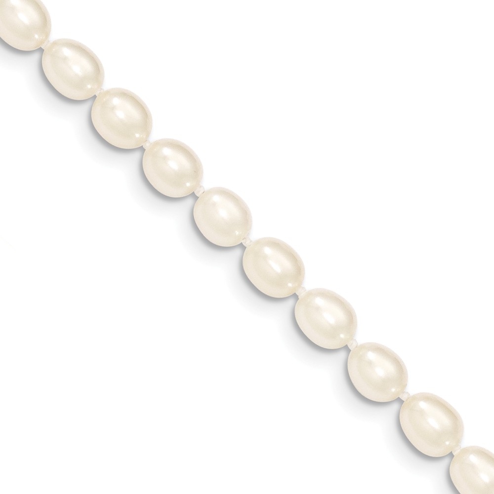 Mia Diamonds 14k Yellow Gold Gold 5-6mm Pink Egg Shape Fresh Water Cultured Pearl Necklace