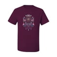 thumbnail image 2 of Wild Bobby, Dreamcatcher with Flowers, Pop Culture, Men Graphic Tees, Maroon, Large, 2 of 3