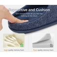 thumbnail image 4 of ONCAI Men's House Slippers Memory Foam Cotton-blend Slip-On Pantuflas Hombres Warm Cozy Scuff Home Bedroom Shoes Indoor/Outdoor Washable Rubber Soles Felt Dark Blue Size 9, 4 of 7