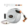 thumbnail image 5 of VEVOR Retractable Hose Reel, 115 ft x 1/2 inch, 180° Swivel Bracket Wall-Mounted, Garden Water Hose Reel with 9-Pattern Nozzle, Automatic Rewind, Lock at Any Length, and Slow Return System, 5 of 9