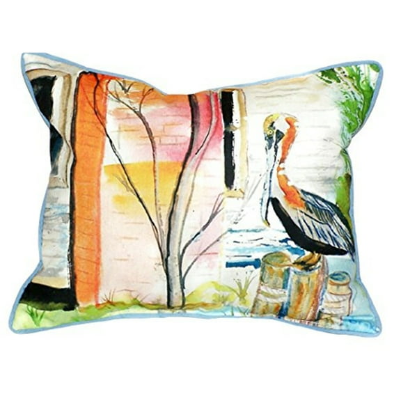 Betsy's Pelican Small Indoor/Outdoor Pillow 11x14