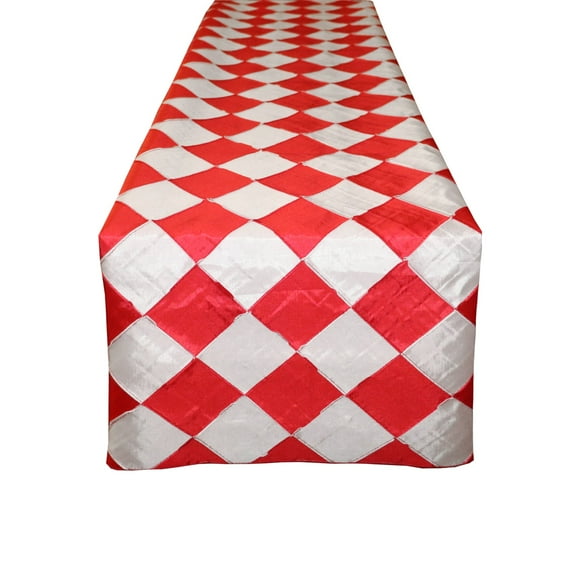Harlequin Check Pintuck Taffeta Table Runner
