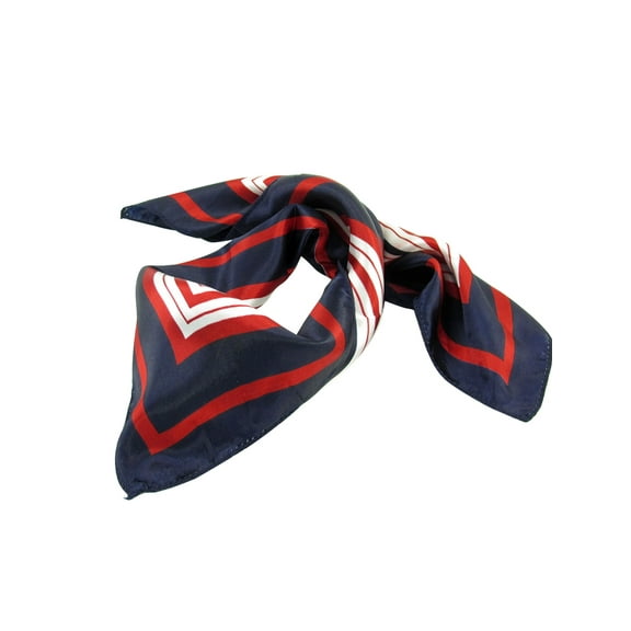 INSPIRE CHIC Women's Stripes Print Square Kerchief Neck Scarf Wrap Bandana Dark Blue Red White