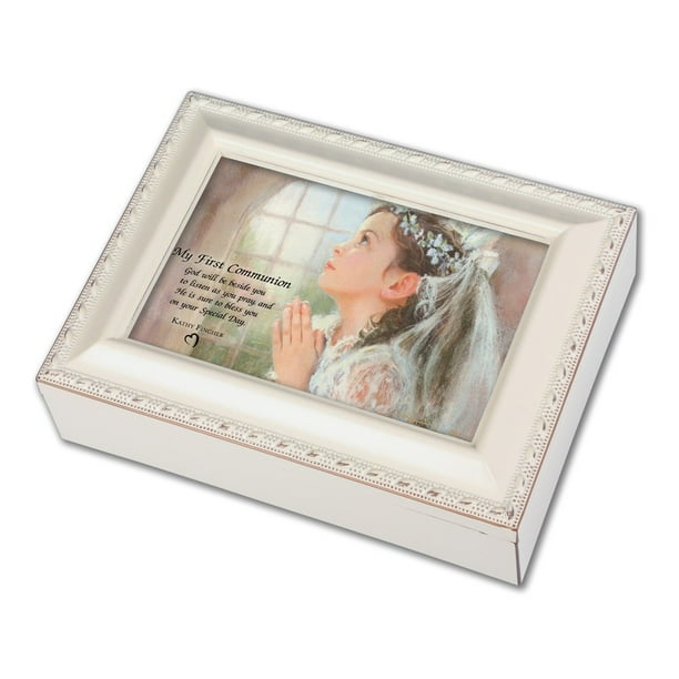 Diamond2Deal First Communion Girl Ivory Music Box