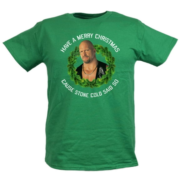 Merry Christmas Cause Stone Cold Steve Austin Said So Kids Youth Green T-shirt