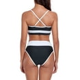 thumbnail image 4 of Ocean Blues Women's Bikini Set 2-Piece Swimsuit Set Criss Cross Back Scoop Neck Color Block Sport Bikinis Tummy Control High Waisted Two Piece Bathing Suits, 4 of 6
