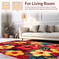 thumbnail image 2 of Flatwoven High Traffic Area Rug, Chic Exotic Blooming Design, Non Slip, Stain Resistant, Washable Area Rugs for Living Room, Bedroom(Red, 4X6), 2 of 8