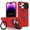 Red, variant on Dteck for iPhone 15 Pro Case with 360 Rotatable Magnetic Ring Stand Military-Grade Protection Compatatible with MagSafe Shockproof Translucent Phone Cases for Women men 6.1 Inch,Red