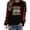 Black, variant on Women's Patchwork Plaid Raglan Sleeve Sweatshirts Casual Merry Christmas Printed Pullovers for Xmas Party