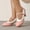 Pink, variant on Women's Wide Width Mary Jane Heels, Color Block T-Strap Brogue Pumps, Chunky Low Heel Casual Dress Shoes for All Seasons, Multi-Color