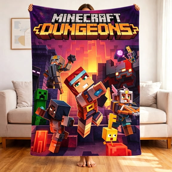 Premium Custom Flannel Blanket Personalized Soft Cozy Throw Blanket All Season Washable For Sofa Couch Bed Gift Home Décor - Minecraft 11 50x60