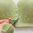 thumbnail image 5 of Womens Front Closure Bra Breathable Comfort No Underwire Bra for Seniors Wireless Plus SIze Snap Daily Bras (38/85BC, Green), 5 of 6