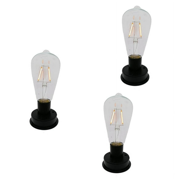 3Pc Solar LED Tungsten Filament Bulb Lamp 2800K Automatic Light Sensors Fence Night Lights for Garden Lamp(8.5cm)