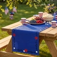 thumbnail image 3 of AYktou 4th of July Table Runners, 72×13 Inch Patriotic Tablecloth Independence Day Red White Blue Linen Table Top Covers Holiday Table Cloths for Indoor Outdoor Party Wedding Dining Table Decor, 3 of 8