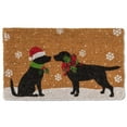 thumbnail image 1 of Abbott Paillasson en Fibre de Coco Durable, Tapis de Bienvenue Coloré, Décor d'Entrée Résistant aux Intempéries, 18x30 Pouces, Chiens de Noël, 1 of 1
