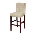 thumbnail image 4 of HomeFare Shelter Wing Back Upholstered Barstool in Beige Fabric, 4 of 7