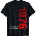 thumbnail image 2 of 49th Birthday Gifts For Men Women 49 Years Old Vintage 1976 T-Shirt Graphic Custom Printed Short Sleeve Shirts Men Clothing, 2 of 6