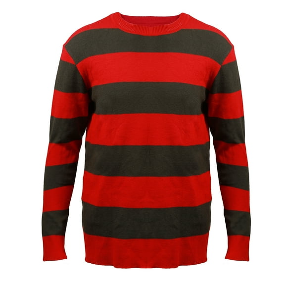 GOBWCOT Freddy Sweater Striped Red and black striped knit sweater Jumper Sweater Knitted Halloween Fancy Sweater For Men and Women