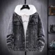 thumbnail image 2 of Chaquetas de mezclilla para hombre con bordado, abrigo de jeans para hombre, otoño, negro, Corea, invierno 2024, ropa popular coreana lavada de gran tamaño, rock, 2 of 5