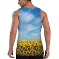 thumbnail image 3 of Fotbe Blooming Sunflower Field Pattern Men's Quick Dry Workout Tank Top Gym Muscle Tee Fitness Bodybuilding Sleeveless T Shirt Breathable Workout Shirt-, 3 of 9