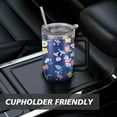 thumbnail image 7 of Navy Blue - Flowers 40oz Stainless Steel Vacuum Insulated Tumbler with Lid and Straw for Water Iced Tea Coffee Smoothie and More, 7 of 7
