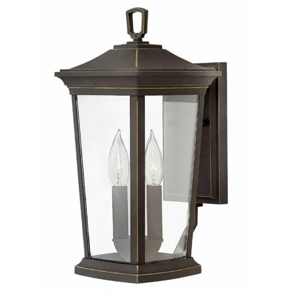 2 Light Small Outdoor Wall Lantern in Traditional Style 8 inches Wide By 15.5 inches High-Oil Rubbed Bronze Finish-Incandescent Lamping Type Bailey