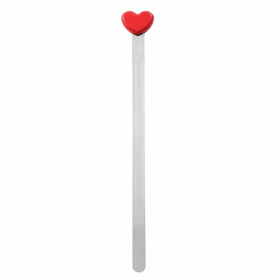SEIWEI Metal Cute Heart-shaped Bookmark Stainless Steel Bookmark for Teachers Students Staff Gifts (Red)